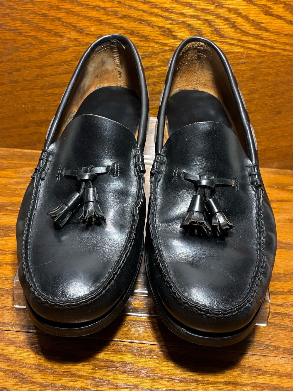 Vintage Dexter Handsewn USA Made Black Leather Tassel Loafers Men’s Size 10.5